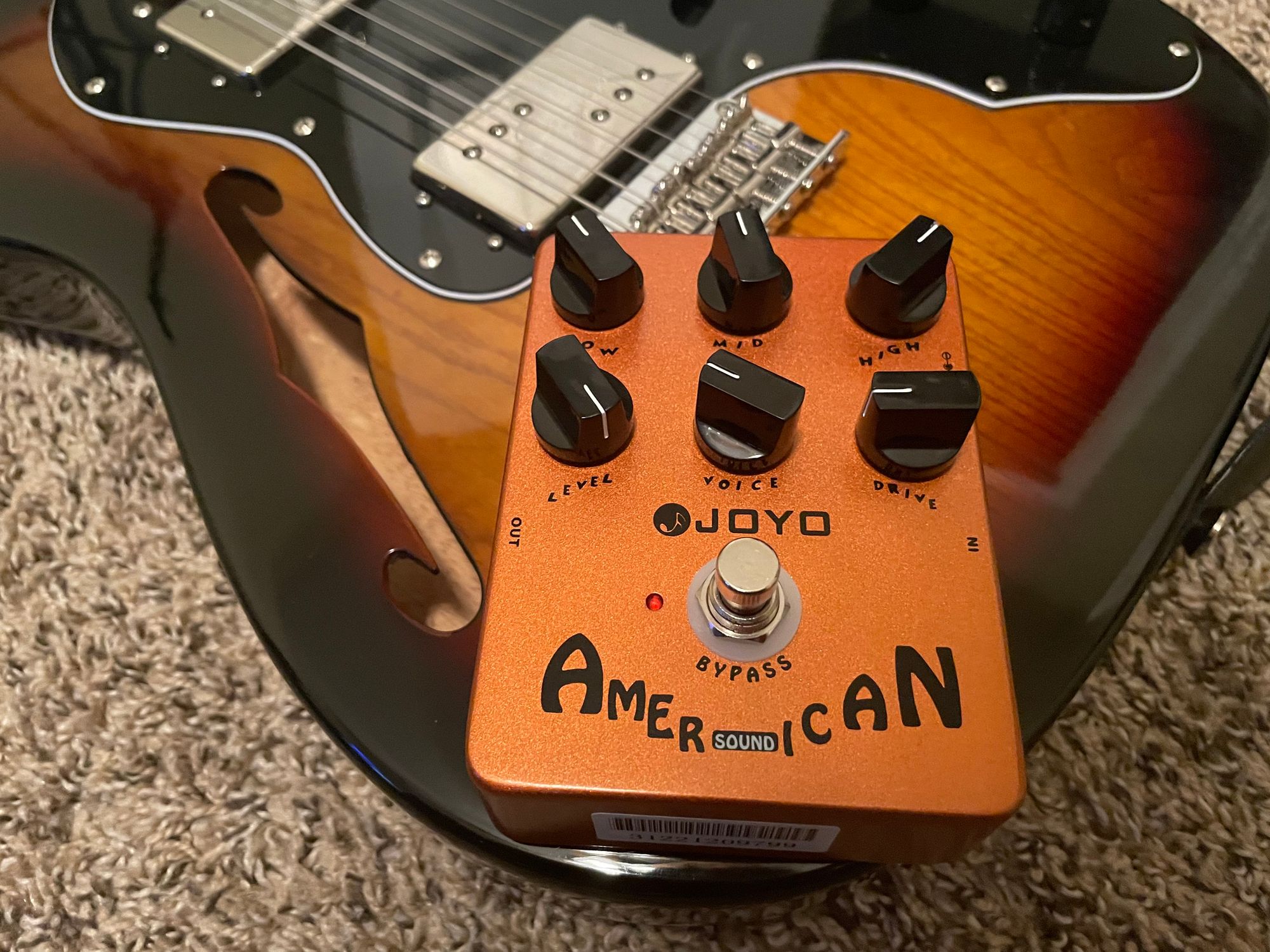 JOYO American Sound on a Squier Classic Vibes Telecaster Thinline Deluxe